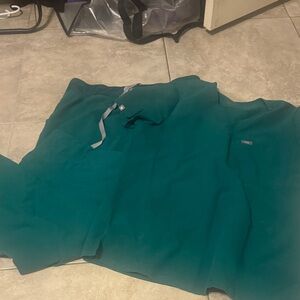 Figs Teal Scrub set pant M top S